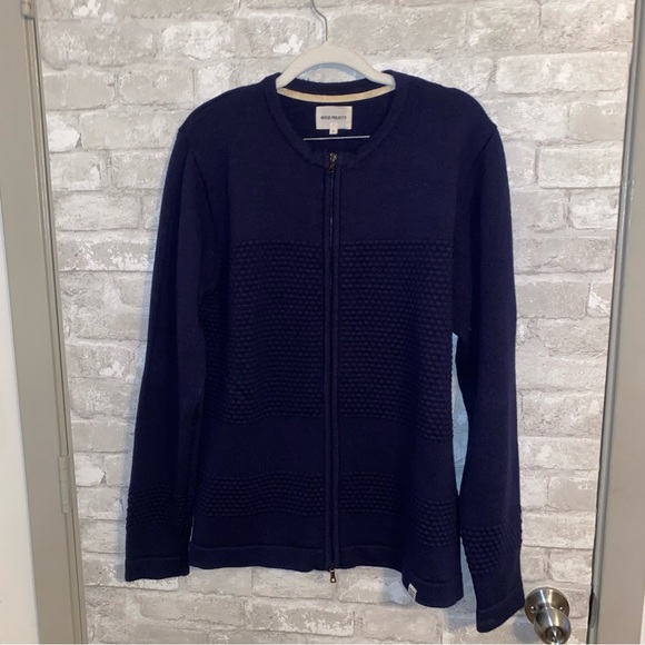 NORSE PROJECTS BUBBLE ZIP CREW KNIT SZ L #A1 - Picture 2 of 8